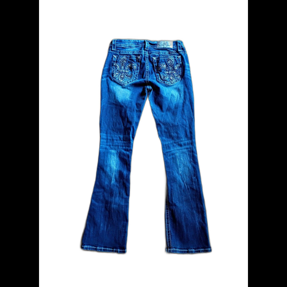 Miss Me Jeans Women's 29x31 Blue Bootcut Fluer Embellished